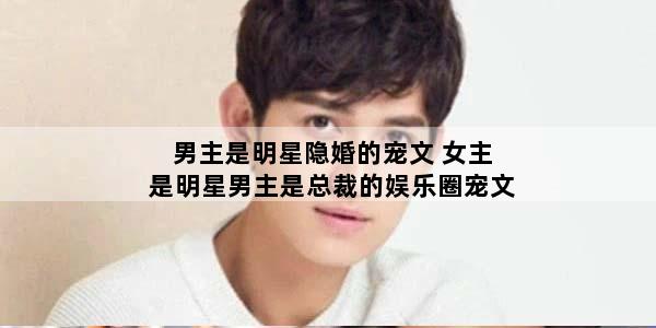 男主是明星隐婚的宠文 女主是明星男主是总裁的娱乐圈宠文